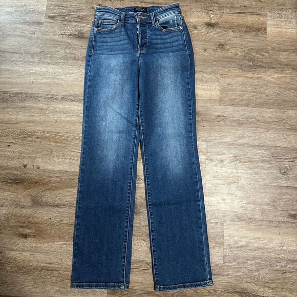 Judy Blue Dad Jeans Button Fly 3/26 High Rise Dark Wash Denim - Picture 3 of 4